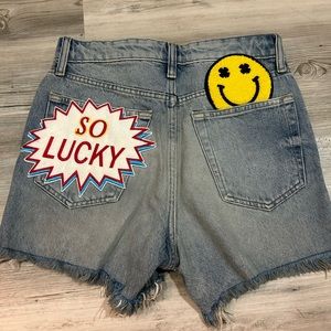 Lucky brand denim shorts with patches